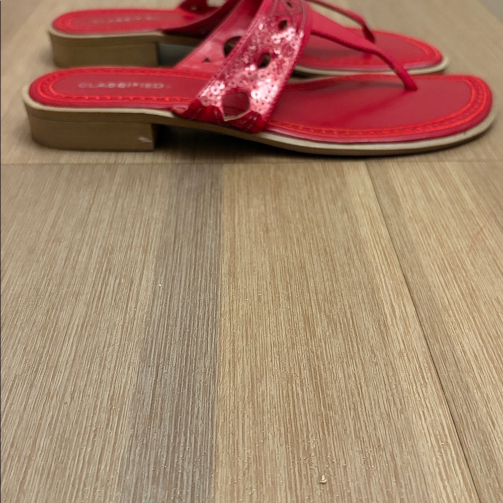 Red sequin sandals - Picture 3 of 4